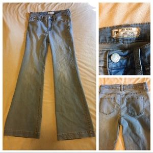 Free People Light Wash Midrise Flares